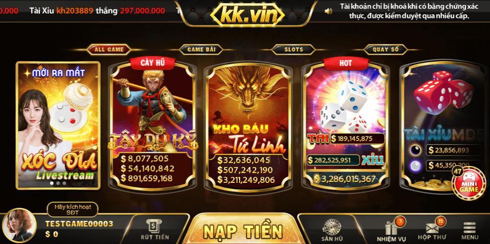 Kho game đặc sắc có tại KK Vin