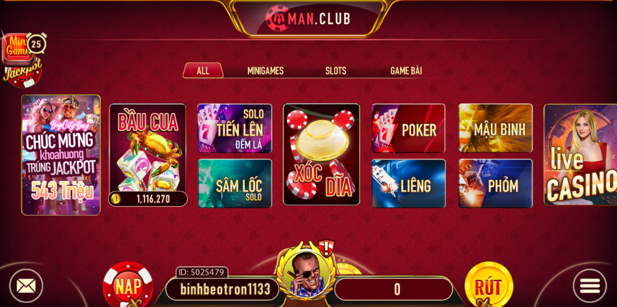 Bộ sưu tập game đa dạng và chất lượng của Manclub