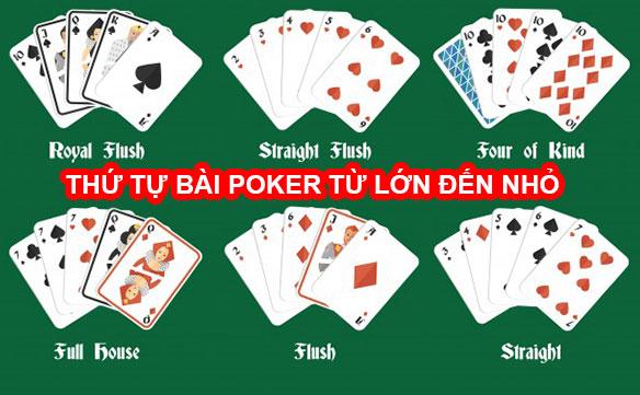 Thứ tự bài Poker từ lớn nhất đến nhỏ nhất